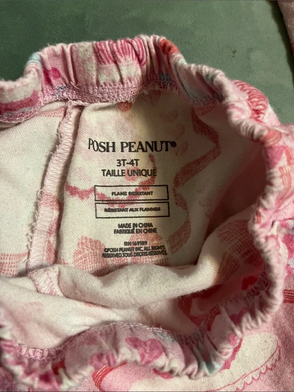 Posh Peanut Pink Heart & Cake Print Short Sleeve Pajama Set Sz 3-4T